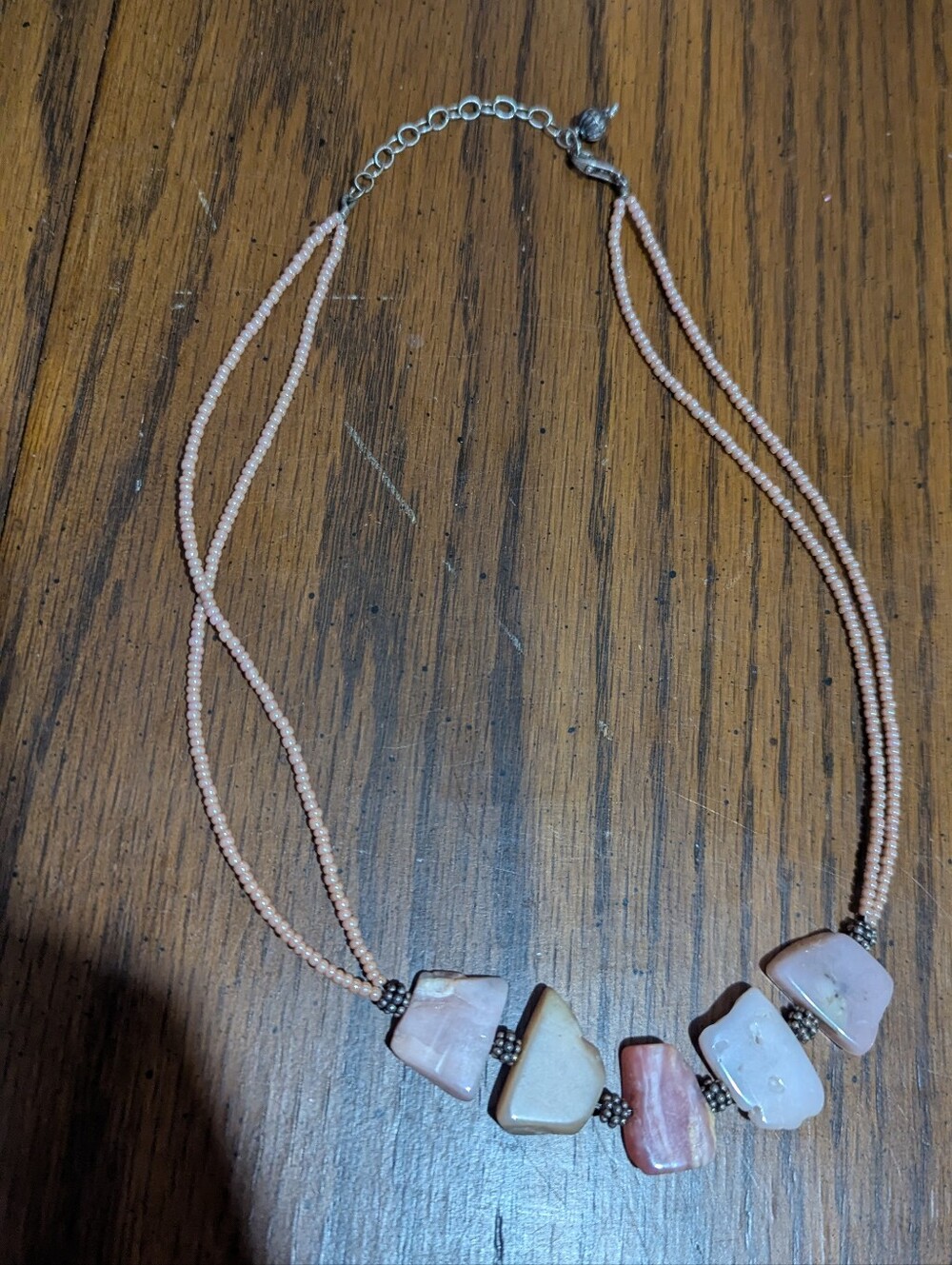 Rose Quartz And Sterling Silver Necklace